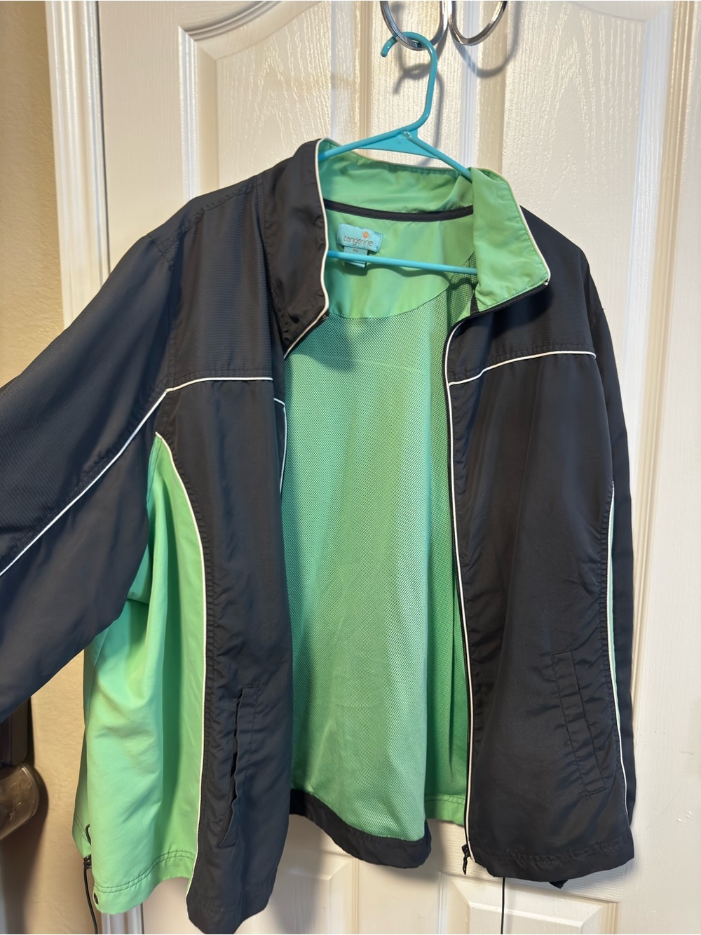 Tangerine Black and Bright Green Men's Windbreaker Jacket
